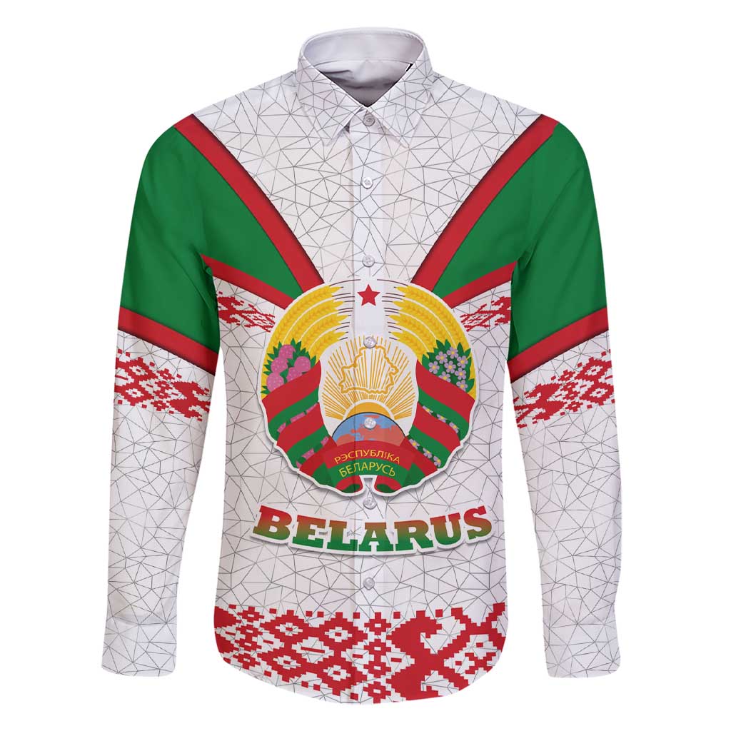 Belarus National Emblem Family Matching Short Sleeve Bodycon Dress and Hawaiian Shirt with Folk Pattern White Green Red Sweatshirt