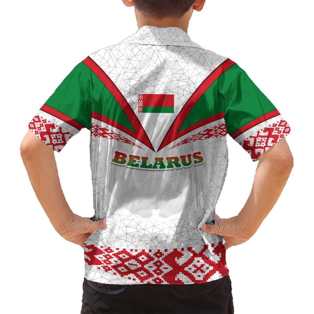 Belarus National Emblem Family Matching Summer Maxi Dress and Hawaiian Shirt with Folk Pattern White Green Red Sweatshirt