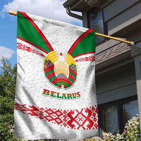 Belarus National Emblem Garden Flag with Folk Pattern White Green Red Sweatshirt
