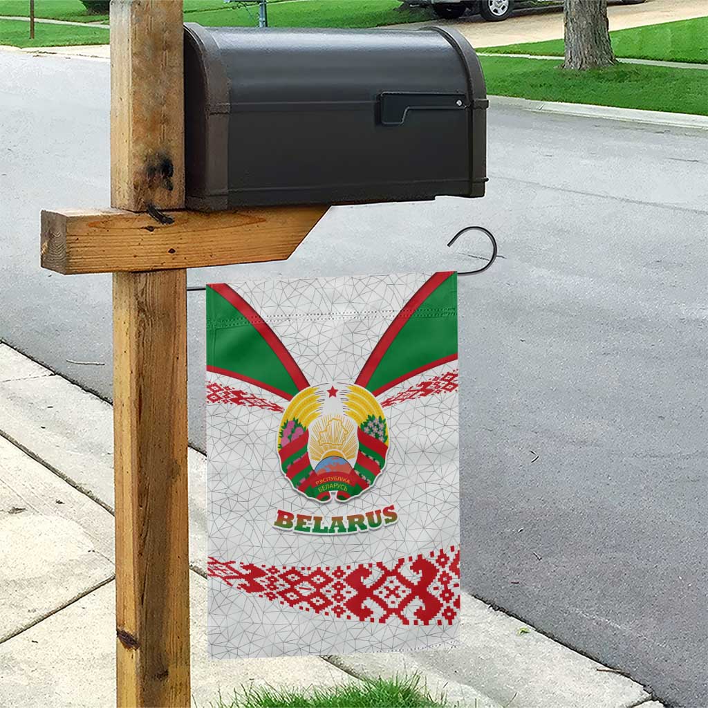 Belarus National Emblem Garden Flag with Folk Pattern White Green Red Sweatshirt