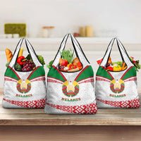 Belarus National Emblem Grocery Bag with Folk Pattern White Green Red Sweatshirt