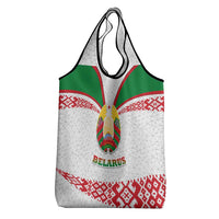 Belarus National Emblem Grocery Bag with Folk Pattern White Green Red Sweatshirt