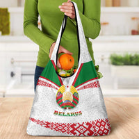 Belarus National Emblem Grocery Bag with Folk Pattern White Green Red Sweatshirt