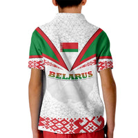Belarus National Emblem Kid Polo Shirt with Folk Pattern White Green Red Sweatshirt