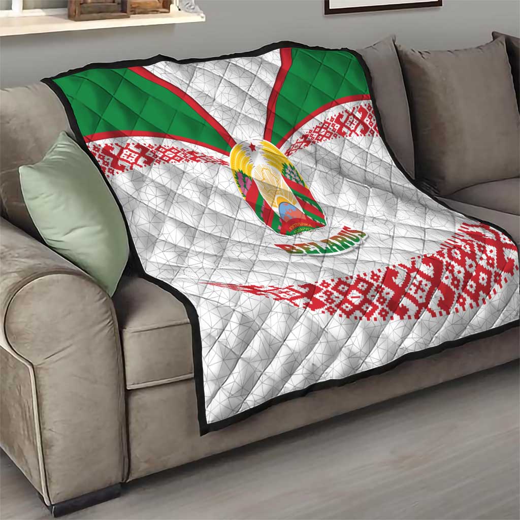 Belarus National Emblem Quilt with Folk Pattern White Green Red Sweatshirt