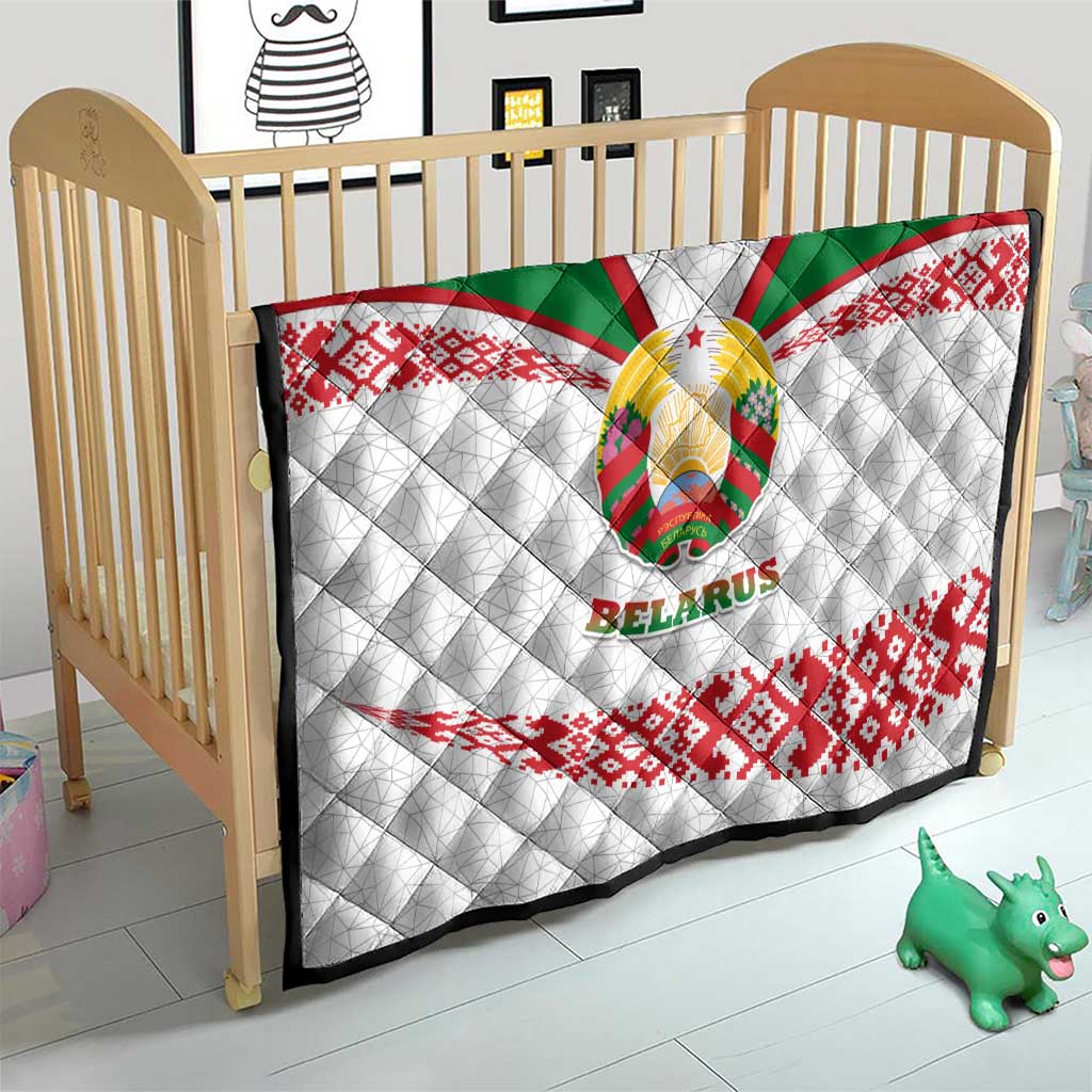 Belarus National Emblem Quilt with Folk Pattern White Green Red Sweatshirt