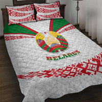 Belarus National Emblem Quilt Bed Set with Folk Pattern White Green Red Sweatshirt