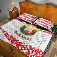 Belarus National Emblem Quilt Bed Set with Folk Pattern White Green Red Sweatshirt
