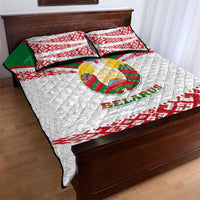 Belarus National Emblem Quilt Bed Set with Folk Pattern White Green Red Sweatshirt