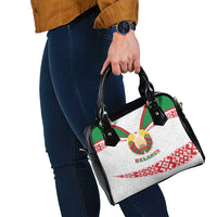 Belarus National Emblem Shoulder Handbag with Folk Pattern White Green Red Sweatshirt