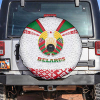 Belarus National Emblem Spare Tire Cover with Folk Pattern White Green Red Sweatshirt