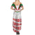 Belarus National Emblem Summer Maxi Dress with Folk Pattern White Green Red Sweatshirt