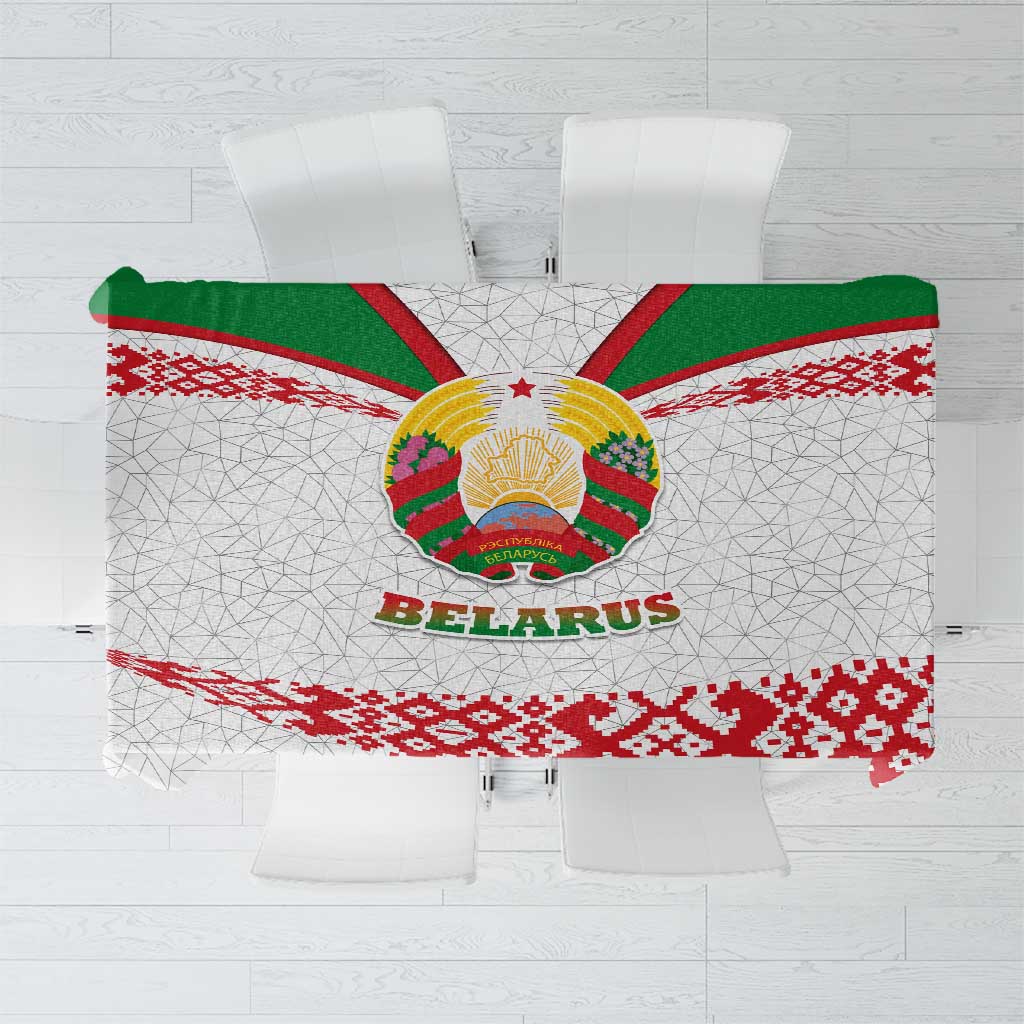 Belarus National Emblem Tablecloth with Folk Pattern White Green Red Sweatshirt