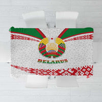 Belarus National Emblem Tablecloth with Folk Pattern White Green Red Sweatshirt