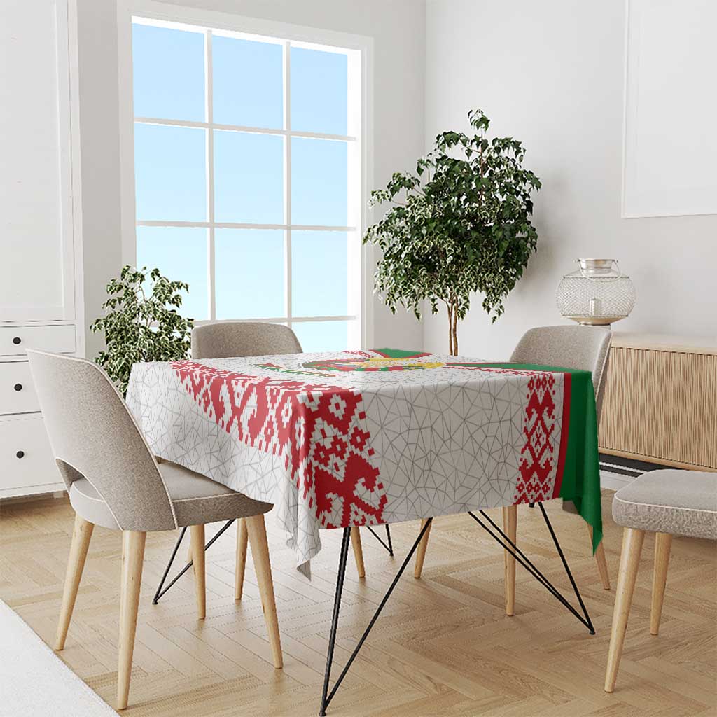 Belarus National Emblem Tablecloth with Folk Pattern White Green Red Sweatshirt