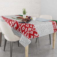 Belarus National Emblem Tablecloth with Folk Pattern White Green Red Sweatshirt