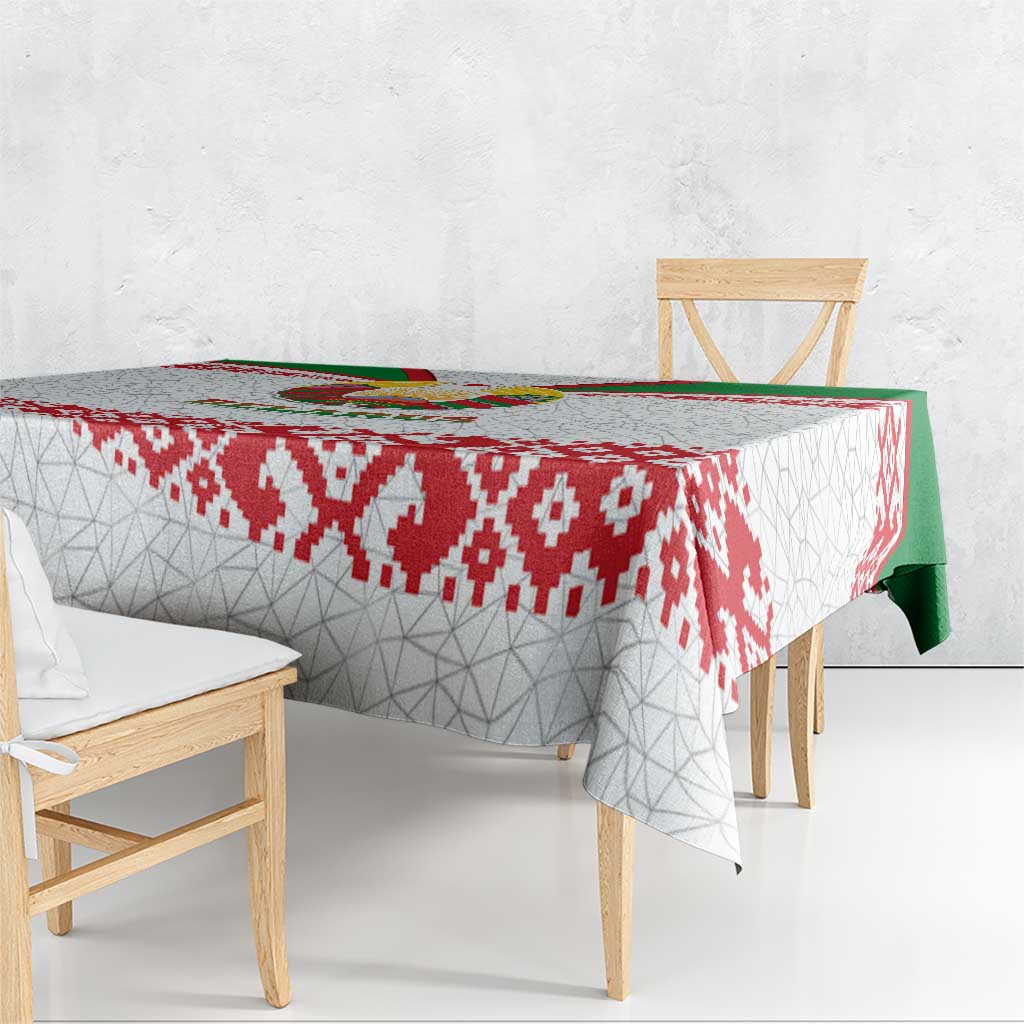 Belarus National Emblem Tablecloth with Folk Pattern White Green Red Sweatshirt
