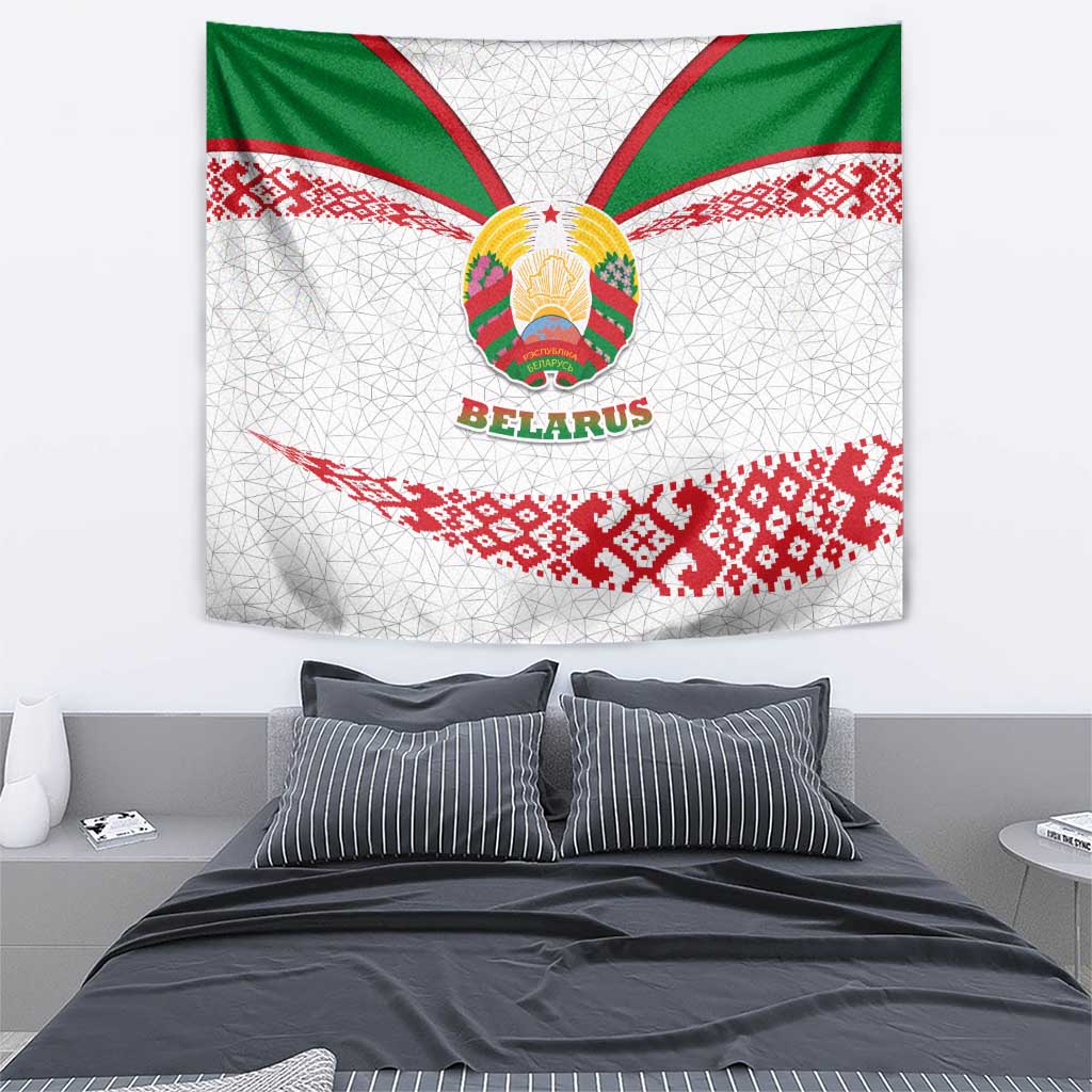 Belarus National Emblem Tapestry with Folk Pattern White Green Red Sweatshirt