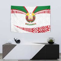 Belarus National Emblem Tapestry with Folk Pattern White Green Red Sweatshirt