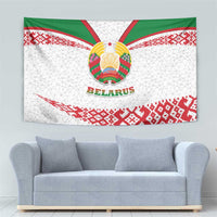 Belarus National Emblem Tapestry with Folk Pattern White Green Red Sweatshirt