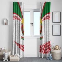 Belarus National Emblem Window Curtain with Folk Pattern White Green Red Sweatshirt