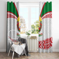 Belarus National Emblem Window Curtain with Folk Pattern White Green Red Sweatshirt