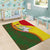 Belarus Pahonia Knight Crest Area Rug with Red Green Yellow Folk Pattern Design