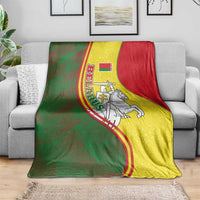 Belarus Pahonia Knight Crest Blanket with Red Green Yellow Folk Pattern Design