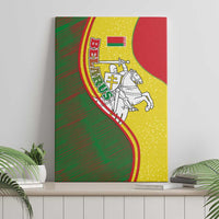 Belarus Pahonia Knight Crest Canvas Wall Art with Red Green Yellow Folk Pattern Design