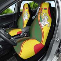 Belarus Pahonia Knight Crest Car Seat Cover with Red Green Yellow Folk Pattern Design