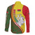 Belarus Pahonia Knight Crest Family Matching Summer Maxi Dress and Hawaiian Shirt with Red Green Yellow Folk Pattern Design