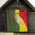 Belarus Pahonia Knight Crest Quilt with Red Green Yellow Folk Pattern Design