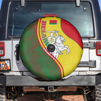 Belarus Pahonia Knight Crest Spare Tire Cover with Red Green Yellow Folk Pattern Design