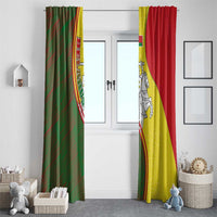 Belarus Pahonia Knight Crest Window Curtain with Red Green Yellow Folk Pattern Design