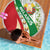 Belarus National Emblem Beach Blanket with Green Red Gold Floral Folk Pattern Design