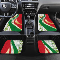 Belarus National Emblem Car Mats with Green Red Gold Floral Folk Pattern Design