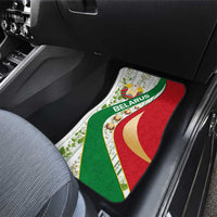 Belarus National Emblem Car Mats with Green Red Gold Floral Folk Pattern Design