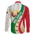 Belarus National Emblem Family Matching Long Sleeve Bodycon Dress and Hawaiian Shirt with Green Red Gold Floral Folk Pattern Design
