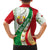 Belarus National Emblem Family Matching Off The Shoulder Long Sleeve Dress and Hawaiian Shirt with Green Red Gold Floral Folk Pattern Design