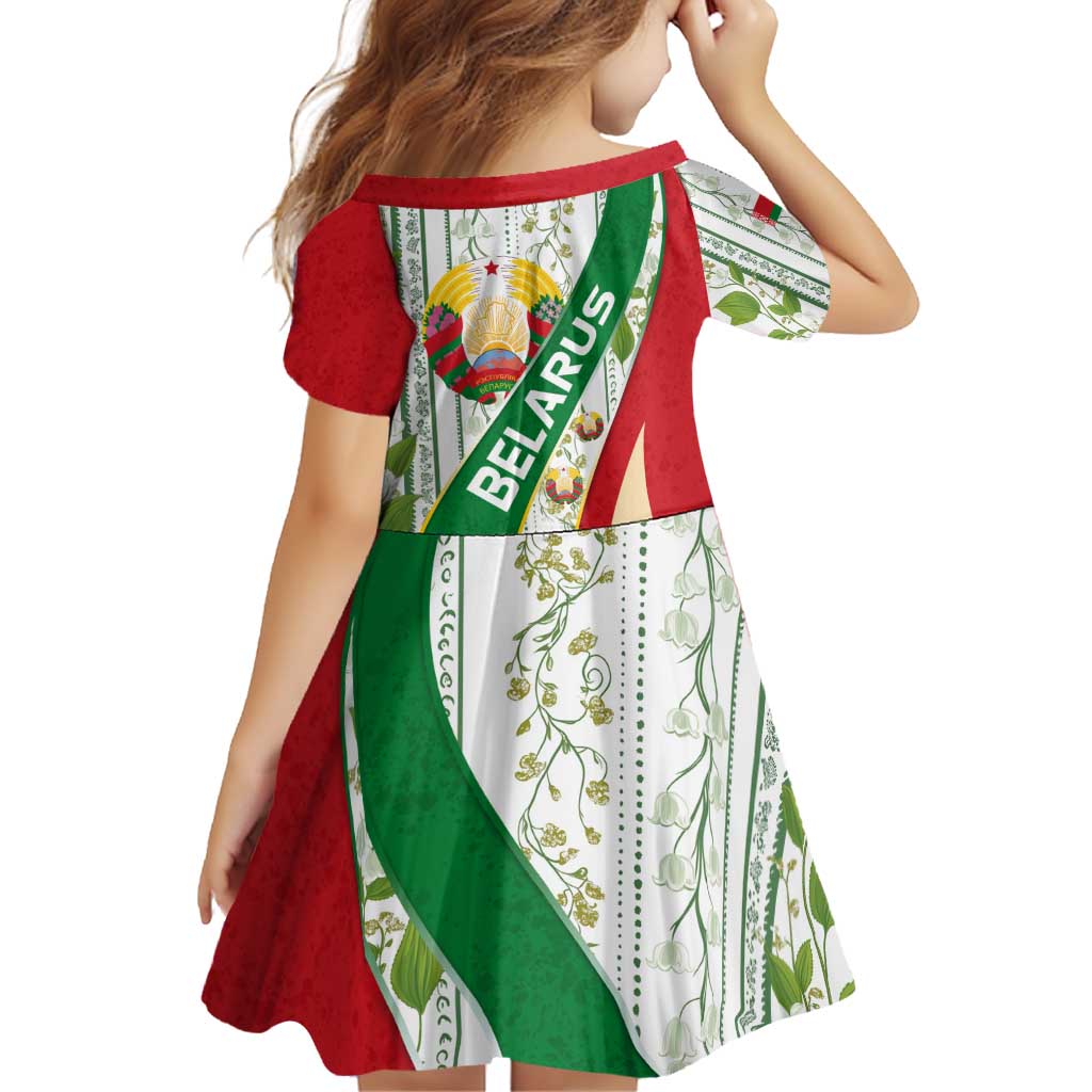 Belarus National Emblem Family Matching Puletasi and Hawaiian Shirt with Green Red Gold Floral Folk Pattern Design