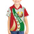 Belarus National Emblem Family Matching Tank Maxi Dress and Hawaiian Shirt with Green Red Gold Floral Folk Pattern Design