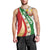 Belarus National Emblem Men Tank Top with Green Red Gold Floral Folk Pattern Design