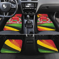 Belarus Red and Yellow National Crest Car Mats with Pahonia Knight and Folk Motif Design