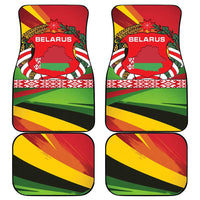 Belarus Red and Yellow National Crest Car Mats with Pahonia Knight and Folk Motif Design