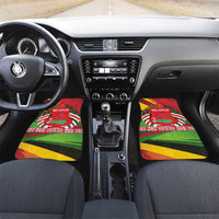 Belarus Red and Yellow National Crest Car Mats with Pahonia Knight and Folk Motif Design