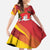 Belarus Red and Yellow National Crest Family Matching Summer Maxi Dress and Hawaiian Shirt with Pahonia Knight and Folk Motif Design