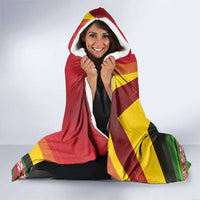 Belarus Red and Yellow National Crest Hooded Blanket with Pahonia Knight and Folk Motif Design