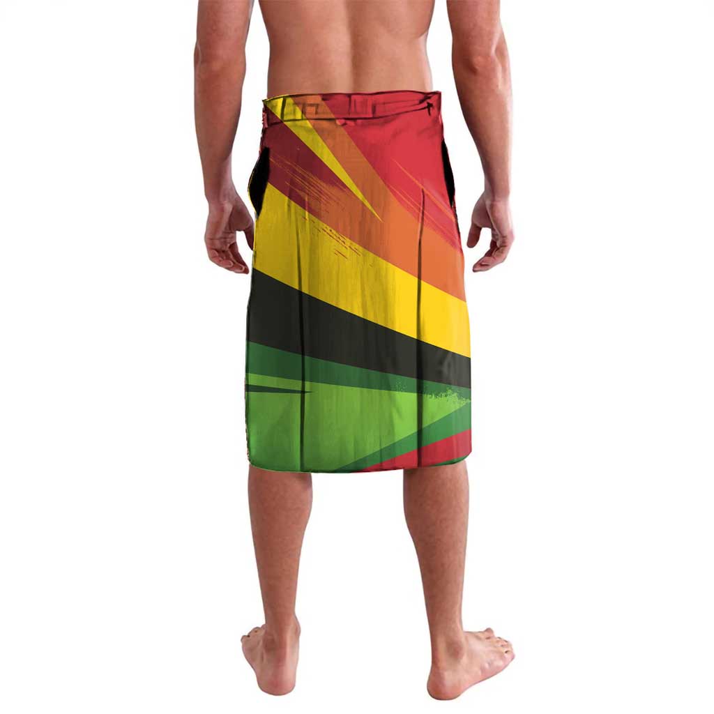 Belarus Red and Yellow National Crest Lavalava with Pahonia Knight and Folk Motif Design