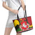 Belarus Red and Yellow National Crest Leather Tote Bag with Pahonia Knight and Folk Motif Design