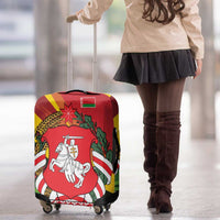 Belarus Red and Yellow National Crest Luggage Cover with Pahonia Knight and Folk Motif Design